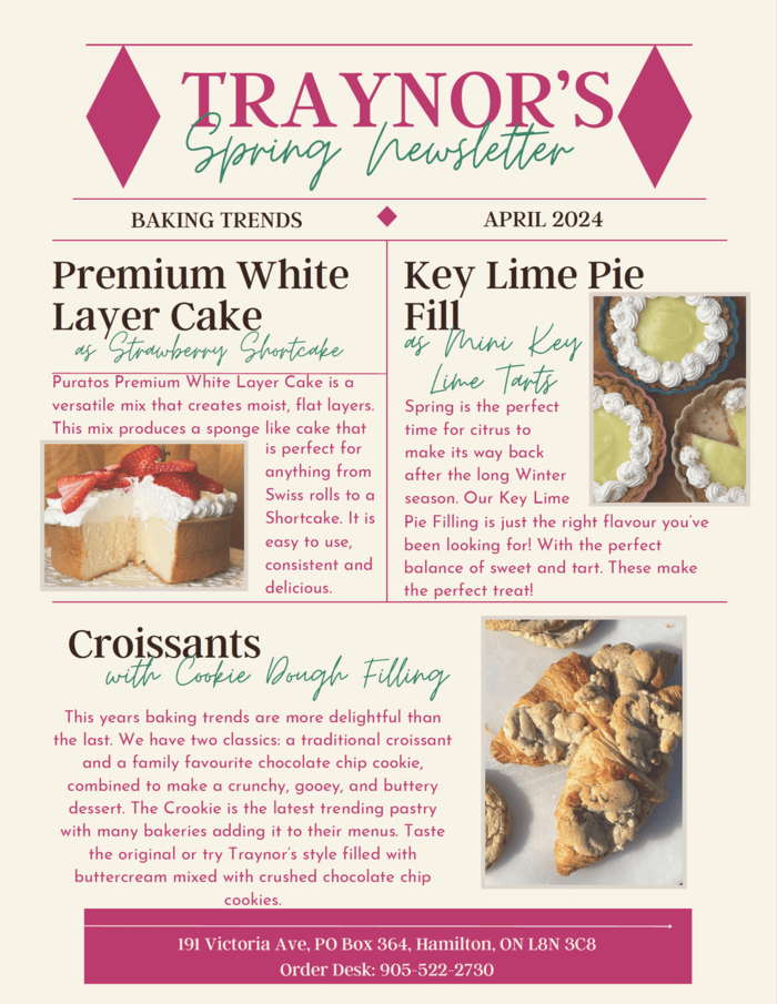 Spring Newsletter - Baking Trends Blog at Traynor's Wholesale Bakery.